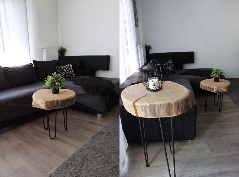 Holzstammtisch (Eiche) Ø 45-55 cm