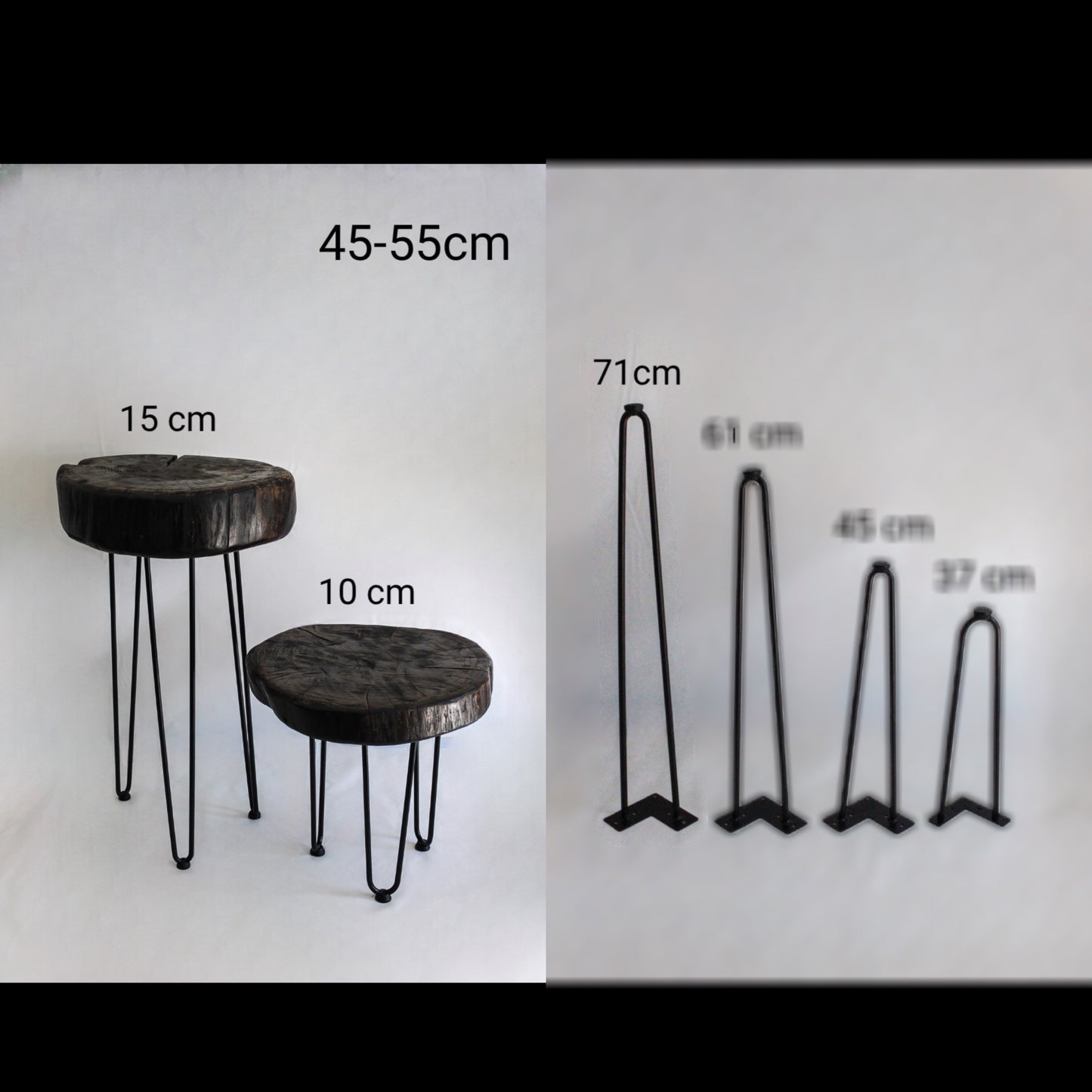 Holzstammtisch (Eiche) Ø 45-55 cm
