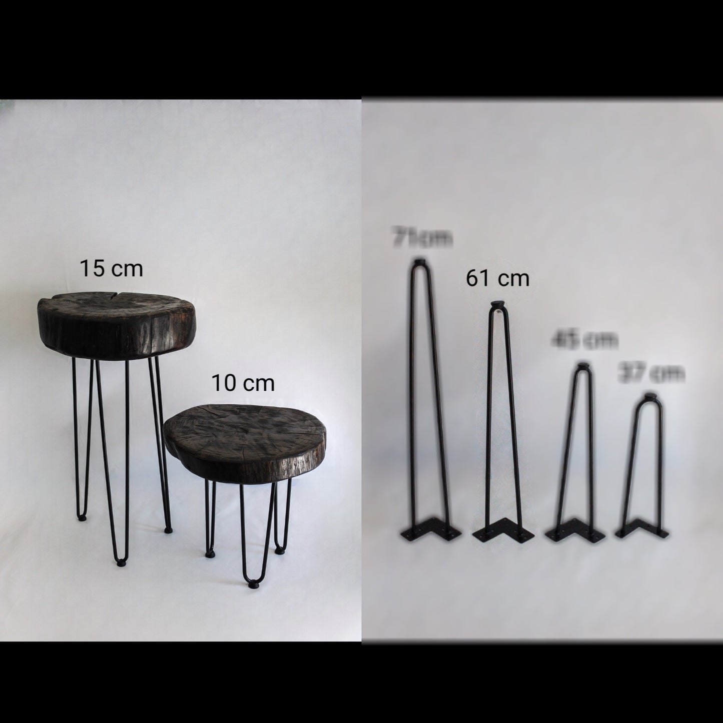 Holzstammtisch (Eiche) Ø 45-55 cm