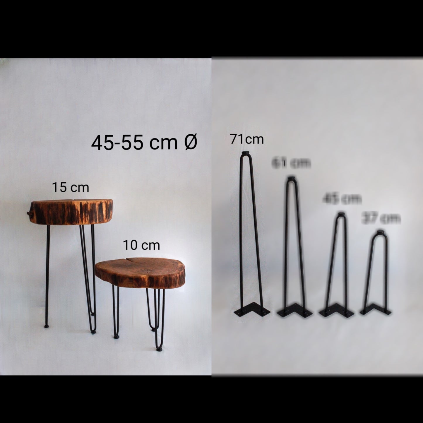 Holzstammtisch (Eiche) Ø 45-55 cm