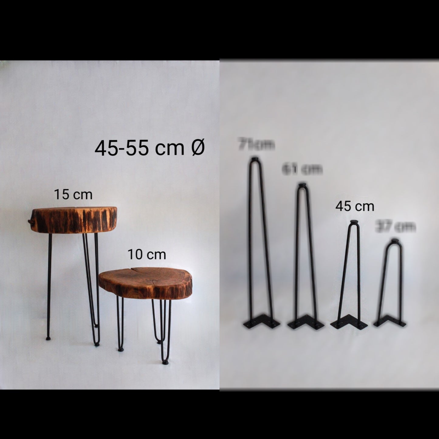 Holzstammtisch (Eiche) Ø 45-55 cm