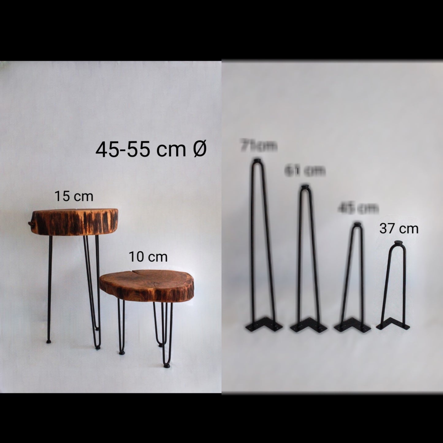Holzstammtisch (Eiche) Ø 45-55 cm