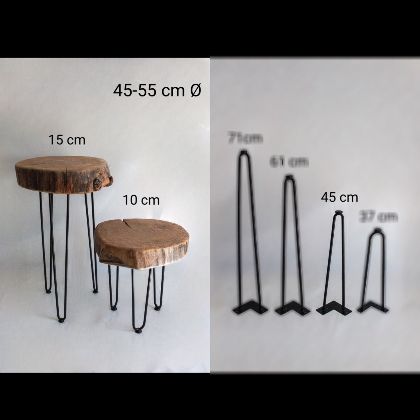 Holzstammtisch (Eiche) Ø 45-55 cm