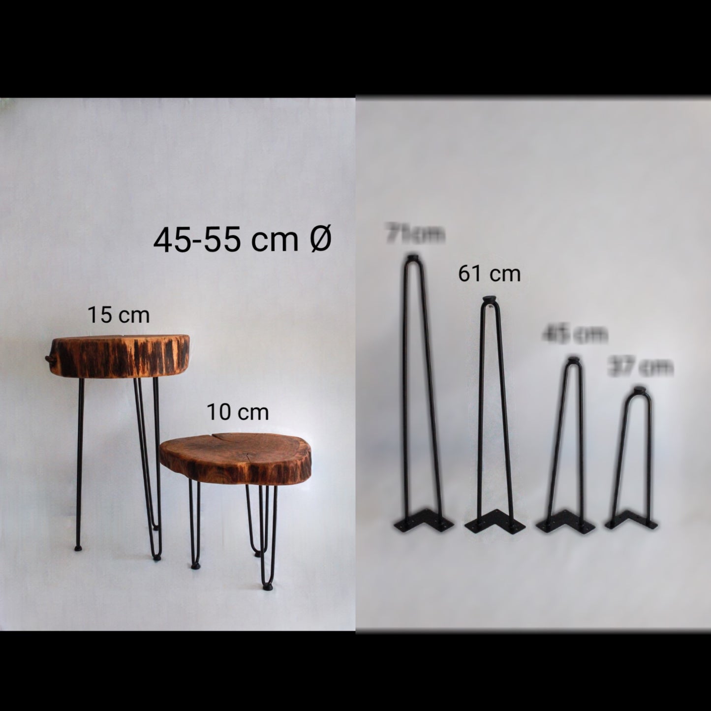 Holzstammtisch (Eiche) Ø 45-55 cm