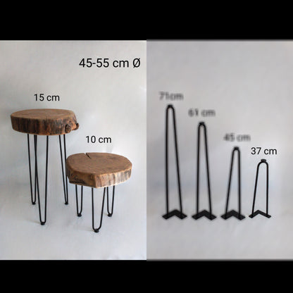 Holzstammtisch (Eiche) Ø 45-55 cm